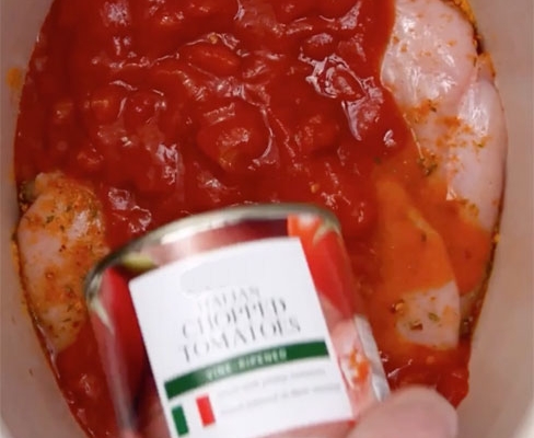 Step 3 - Add a can of chopped tomatoes